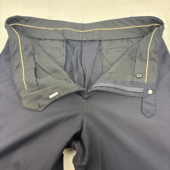 Michael Kors Mens Navy Pinstripe 2 Piece Suit Wool Size 42L Pants 34x32 - Picture 16 of 16